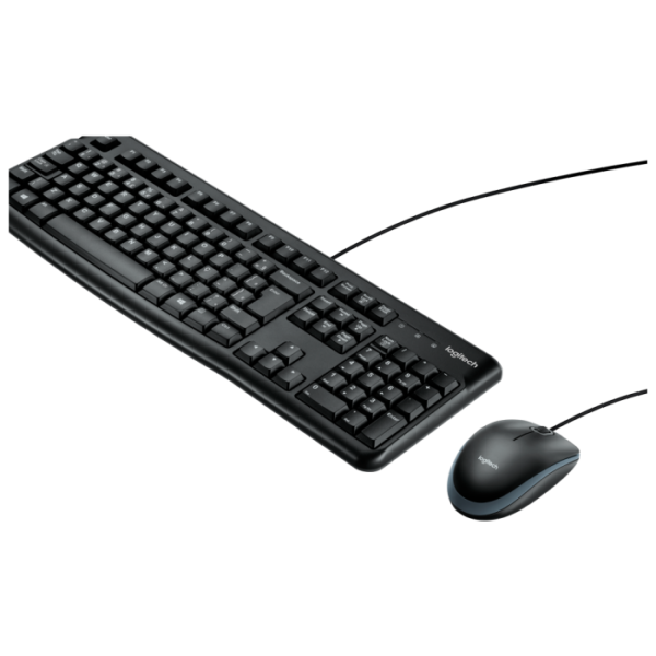Kit Mouse E Teclado Logitech Mk120 Com Fio Usb Preto
