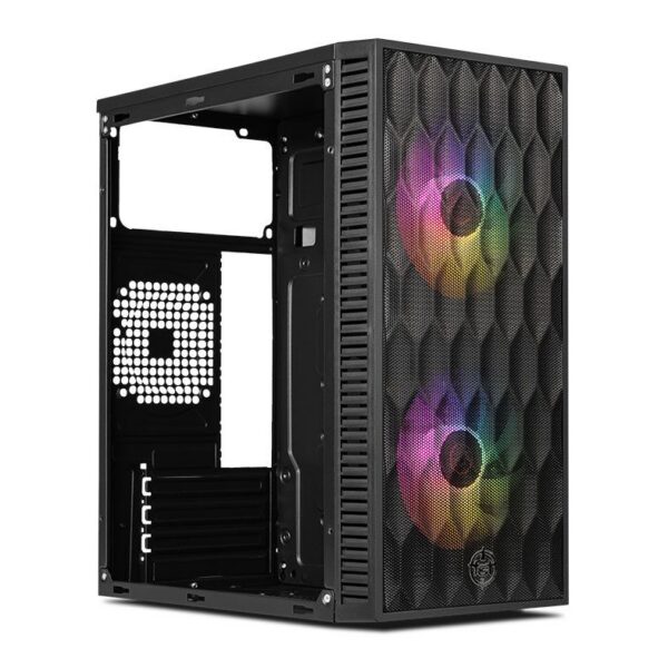 Gabinete Gamer Tgt Jester V2, Rainbow, Mini-Tower, Lateral De Acrilico, Com 2 Fans, Preto, Tgt-Jsrv2