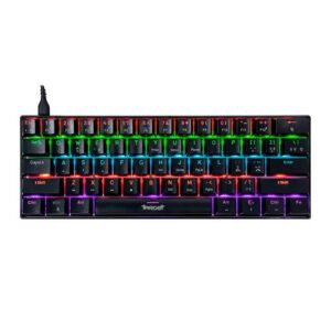 Teclado Mecanico Gamer Tgt Sherman Compacto, Rainbow, Abnt2, Switch Azul, Preto, Tgt-Shtkl-Rbw01