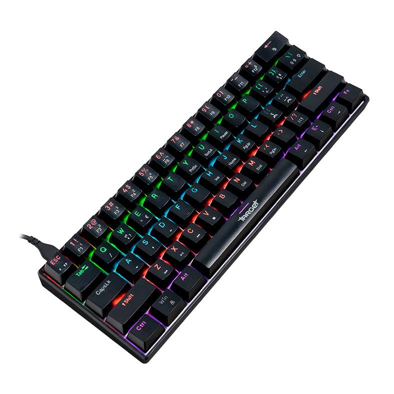 Teclado Mecanico Gamer Tgt Sherman Compacto, Rainbow, Abnt2, Switch Azul, Preto, Tgt-Shtkl-Rbw01 - Imagem 2