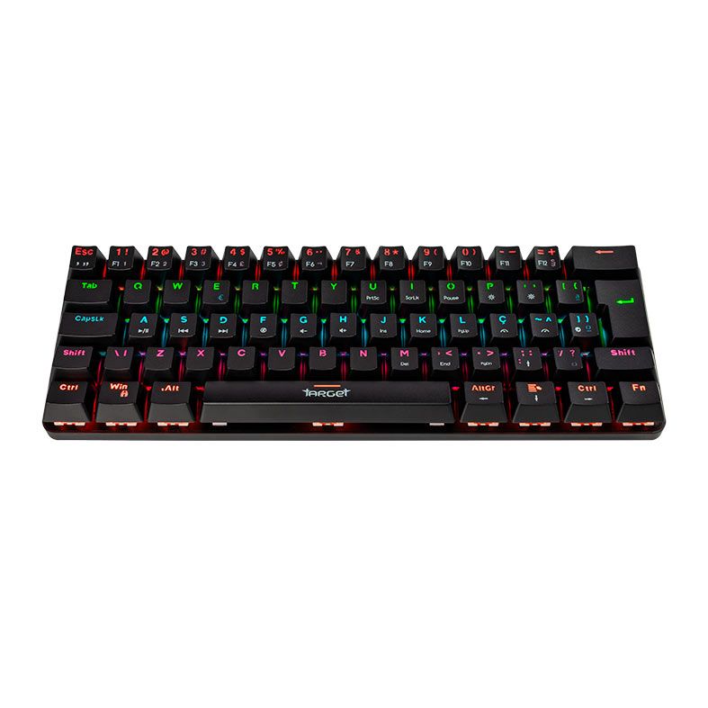 Teclado Mecanico Gamer Tgt Sherman Compacto, Rainbow, Abnt2, Switch Azul, Preto, Tgt-Shtkl-Rbw01 - Imagem 6