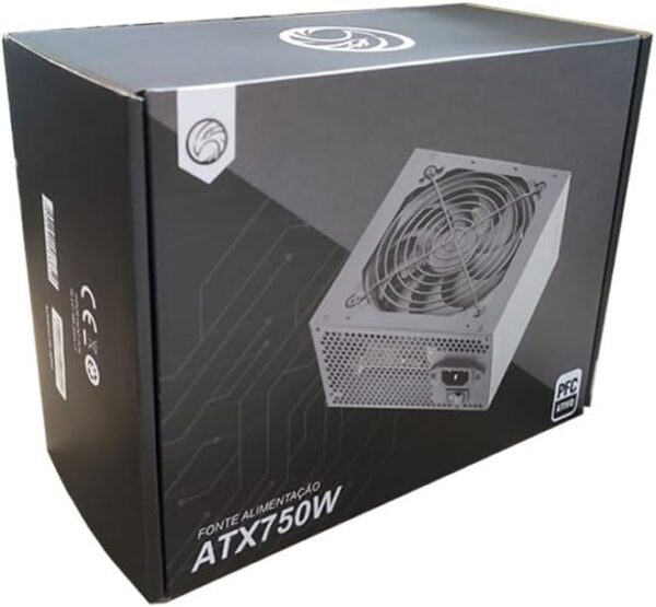 Fonte Atx 750W Full Range Apfc Brazilpc Bpc/750Apfc-Smt 24 Pinos Box - Bivolt Automatico