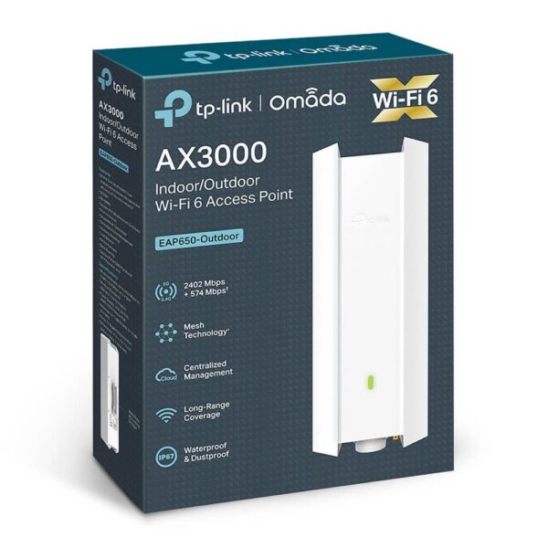 Access Point Tp-Link Eap650 Outdoor Omada Externo Wi-Fi 6 Ax3000 Dual Band Gigabit Poe (Ver. 1.0)