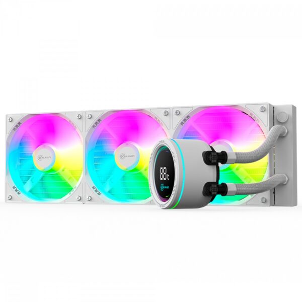 Water Cooler Kalkan Alpha 360Mm Argb Tela Digital Branco Klk00049