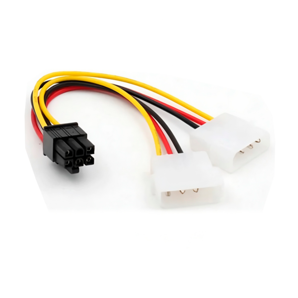 Cabo Adaptador 2X Cabo Molex Femea Para Pci-E 6 Pinos Macho