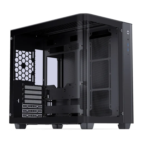 Gabinete Gamer Premium Jonsbo Tk-3 - Aquario Vidro Curvo - Atx / M-Atx / Itx - Preto