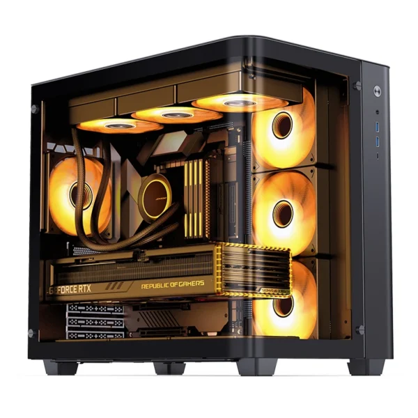 Gabinete Gamer Premium Jonsbo Tk-3 - Aquario Vidro Curvo - Atx / M-Atx / Itx - Preto