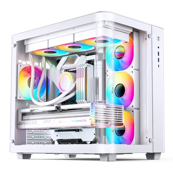 Gabinete Gamer Premium Jonsbo Tk-3 - Aquario Vidro Curvo - Atx / M-Atx / Itx - Branco
