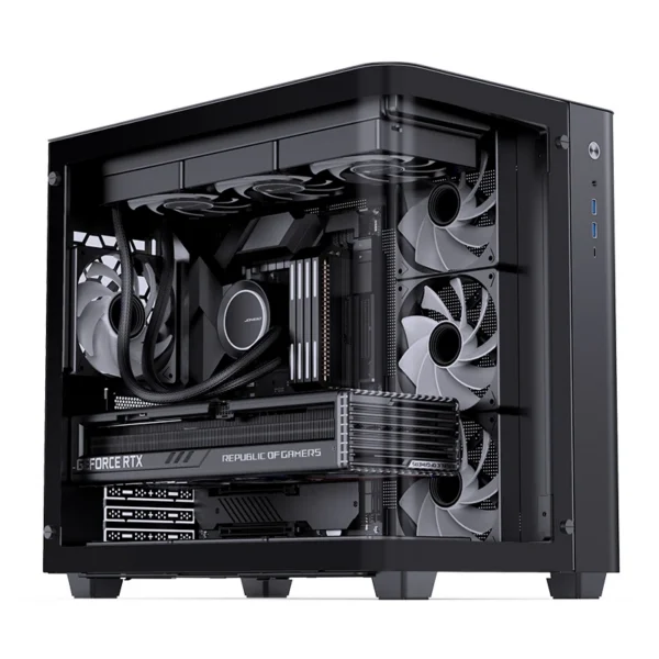 Gabinete Gamer Premium Jonsbo Tk-3 - Aquario Vidro Curvo - Atx / M-Atx / Itx - Preto