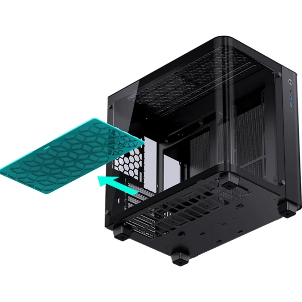 Gabinete Gamer Premium Jonsbo Tk-3 - Aquario Vidro Curvo - Atx / M-Atx / Itx - Preto