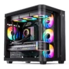 Gabinete Gamer Premium Jonsbo Tk-3 - Aquario Vidro Curvo - Atx / M-Atx / Itx - Preto