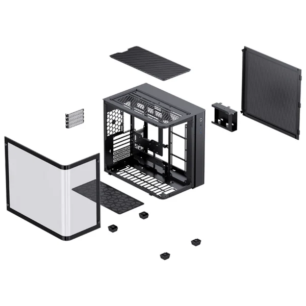 Gabinete Gamer Premium Jonsbo Tk-3 - Aquario Vidro Curvo - Atx / M-Atx / Itx - Preto