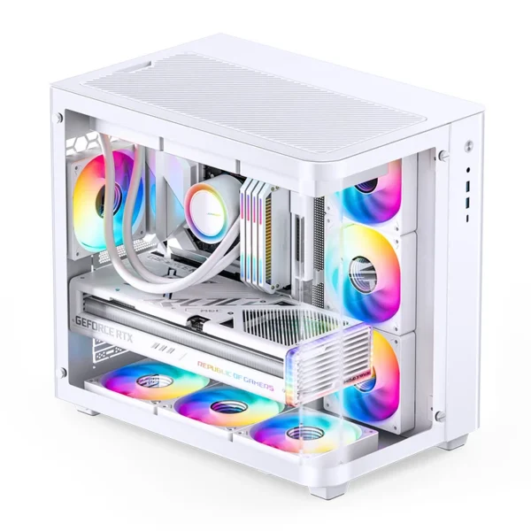 Gabinete Gamer Premium Jonsbo Tk-3 - Aquario Vidro Curvo - Atx / M-Atx / Itx - Branco