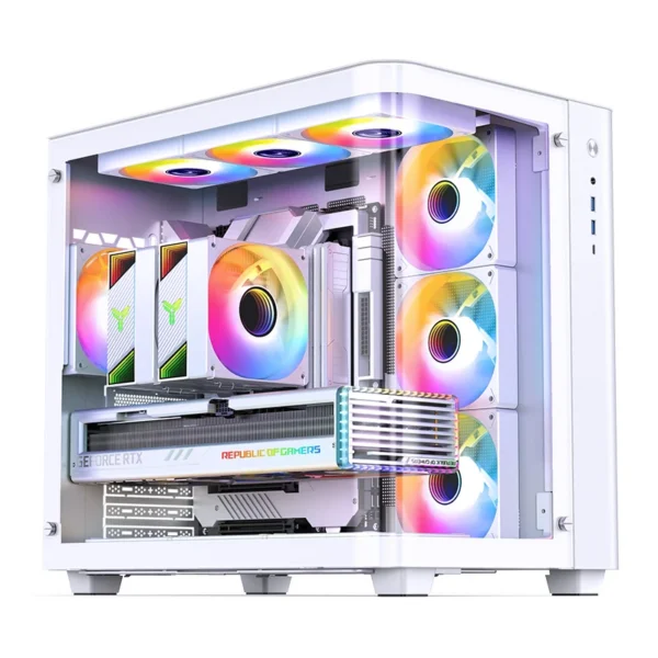 Gabinete Gamer Premium Jonsbo Tk-3 - Aquario Vidro Curvo - Atx / M-Atx / Itx - Branco