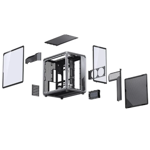 Gabinete Premium Jonsbo X400 - Back Connect - Modulo Ventilacao Placa Mãe - Metálico Cinza - Atx / M-Atx/ Itx