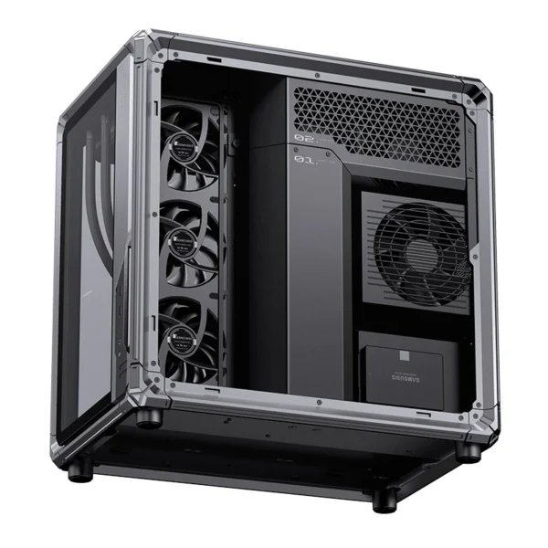 Gabinete Premium Jonsbo X400 - Back Connect - Modulo Ventilacao Placa Mãe - Metálico Cinza - Atx / M-Atx/ Itx