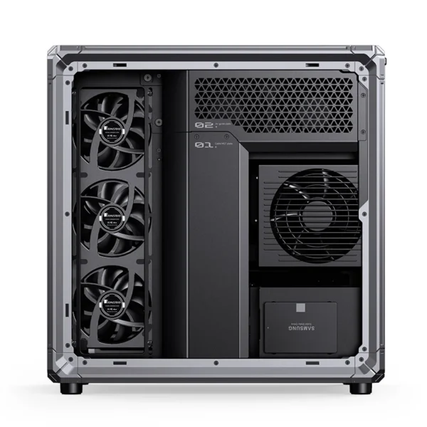 Gabinete Premium Jonsbo X400 - Back Connect - Modulo Ventilacao Placa Mãe - Metálico Cinza - Atx / M-Atx/ Itx