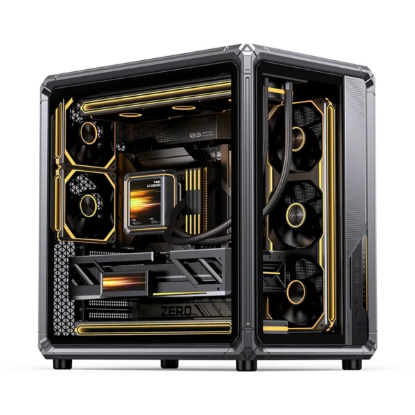 Gabinete Premium Jonsbo X400 - Back Connect - Modulo Ventilacao Placa Mãe - Metálico Cinza - Atx / M-Atx/ Itx