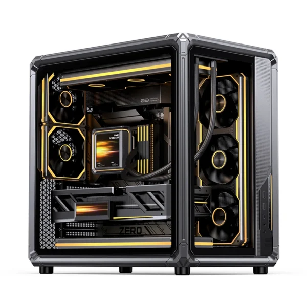 Gabinete Premium Jonsbo X400 - Back Connect - Modulo Ventilacao Placa Mãe - Metálico Cinza - Atx / M-Atx/ Itx