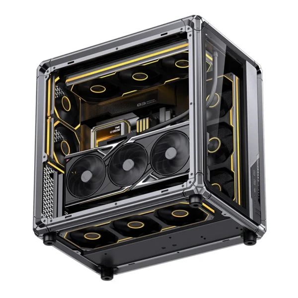 Gabinete Premium Jonsbo X400 - Back Connect - Modulo Ventilacao Placa Mãe - Metálico Cinza - Atx / M-Atx/ Itx
