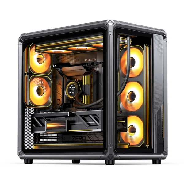 Gabinete Premium Jonsbo X400 - Back Connect - Modulo Ventilacao Placa Mãe - Metálico Cinza - Atx / M-Atx/ Itx