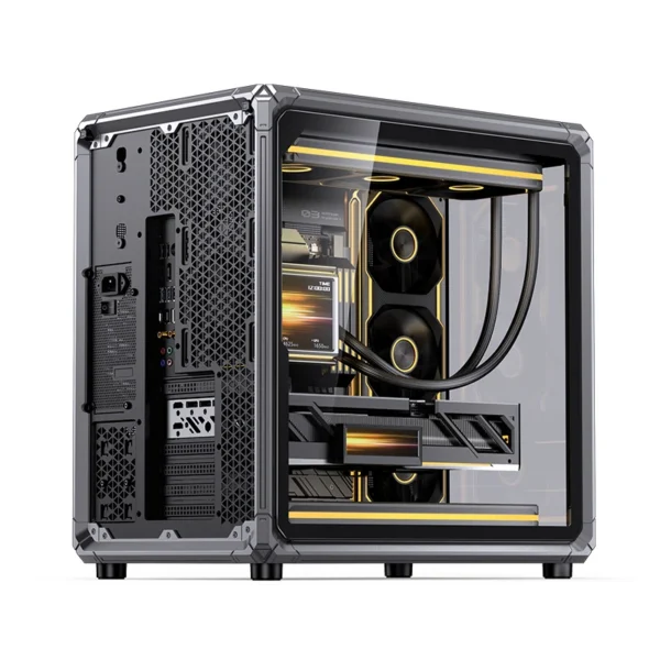 Gabinete Premium Jonsbo X400 - Back Connect - Modulo Ventilacao Placa Mãe - Metálico Cinza - Atx / M-Atx/ Itx