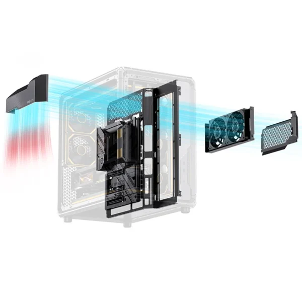 Gabinete Premium Jonsbo X400 - Back Connect - Modulo Ventilacao Placa Mãe - Metálico Cinza - Atx / M-Atx/ Itx