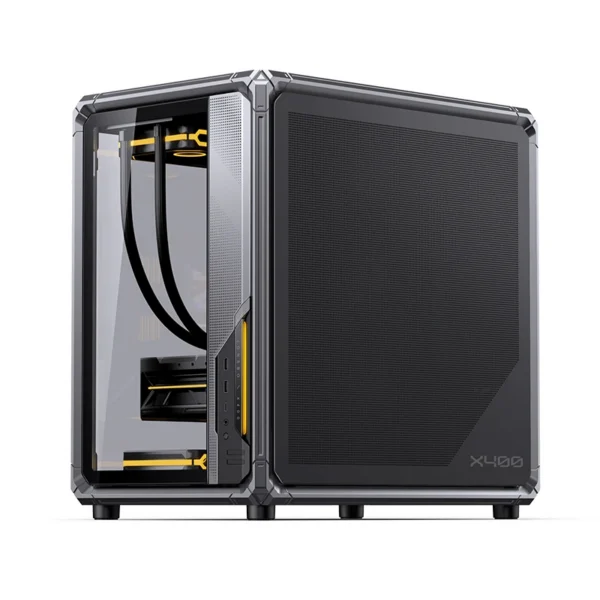 Gabinete Premium Jonsbo X400 - Back Connect - Modulo Ventilacao Placa Mãe - Metálico Cinza - Atx / M-Atx/ Itx