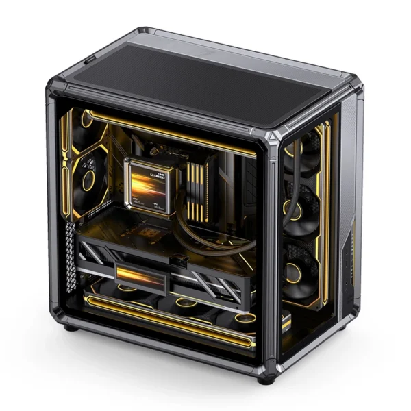 Gabinete Premium Jonsbo X400 - Back Connect - Modulo Ventilacao Placa Mãe - Metálico Cinza - Atx / M-Atx/ Itx