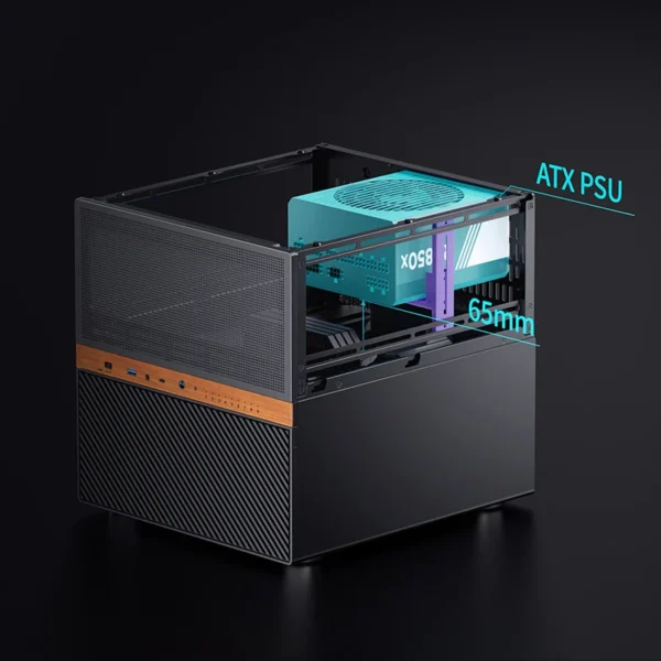 Gabinete Nas/Storage - Jonsbo N6 - Micro Atx/Itx 9 Baias - Usb-C - Preto