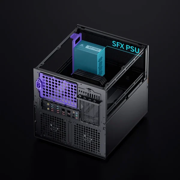 Gabinete Nas/Storage - Jonsbo N6 - Micro Atx/Itx 9 Baias - Usb-C - Preto