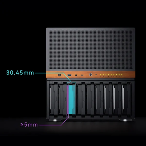 Gabinete Nas/Storage - Jonsbo N6 - Micro Atx/Itx 9 Baias - Usb-C - Preto