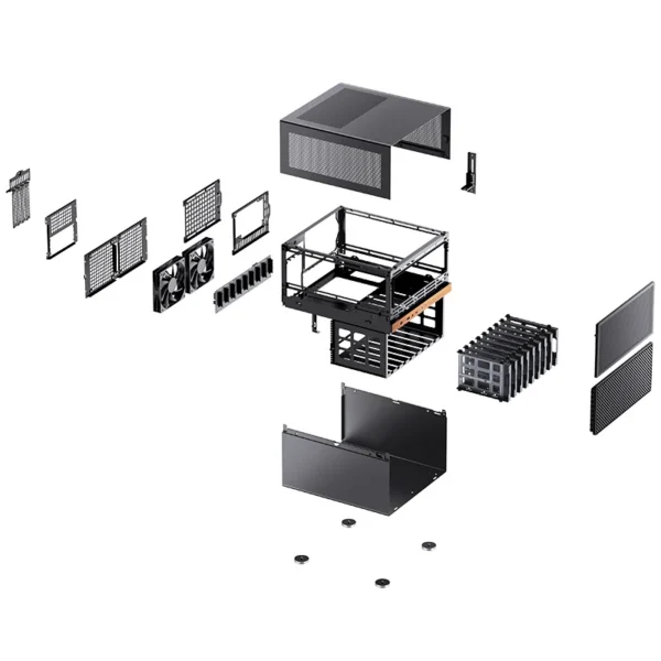 Gabinete Nas/Storage - Jonsbo N6 - Micro Atx/Itx 9 Baias - Usb-C - Preto