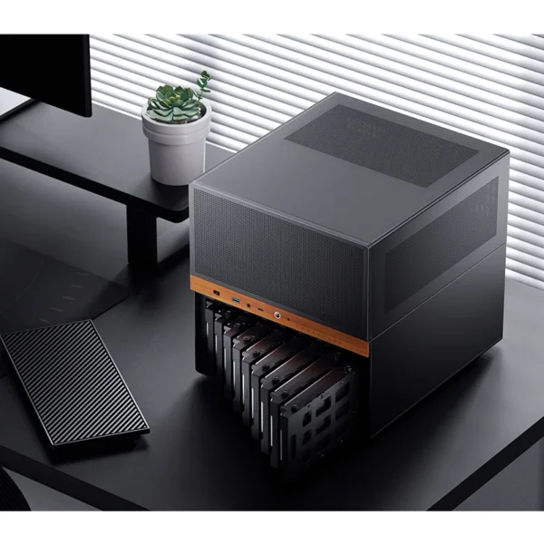 Gabinete Nas/Storage - Jonsbo N6 - Micro Atx/Itx 9 Baias - Usb-C - Preto