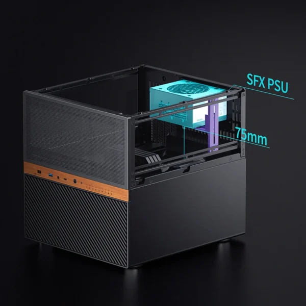 Gabinete Nas/Storage - Jonsbo N6 - Micro Atx/Itx 9 Baias - Usb-C - Preto