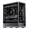 Gabinete Gamer Jonsbo D401 Mid Tower Preto - Visão Panorâmica 270°, Suporte Para Placas Back-Connect E Dual 360Mm - Preto