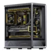 Gabinete Gamer Jonsbo D401 Mid Tower Preto - Visão Panorâmica 270°, Suporte Para Placas Back-Connect E Dual 360Mm - Preto