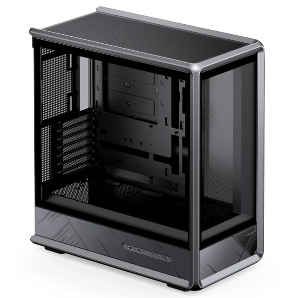 Gabinete Gamer Jonsbo D401 Mid Tower Preto - Visão Panorâmica 270°, Suporte Para Placas Back-Connect E Dual 360Mm - Preto