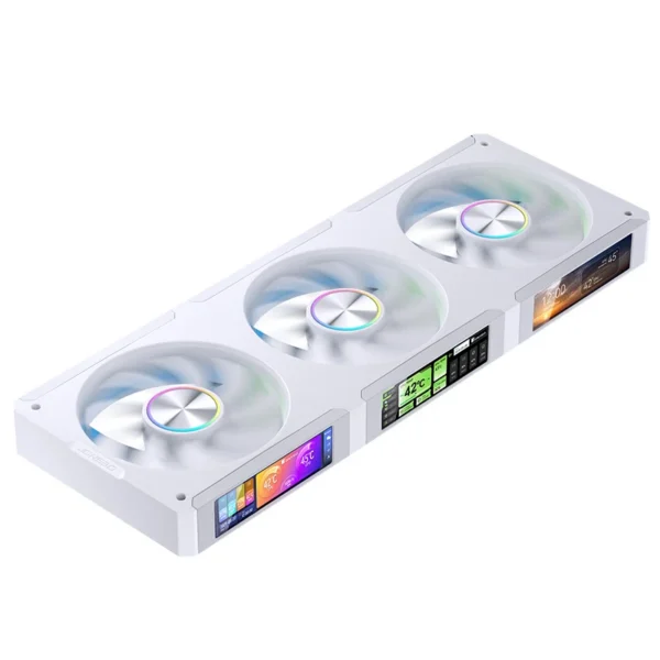 Fan 3 Em 1 Premium Jonsbo Zc-360W Argb 360 Mm Com 3 Telas Lcd Branco