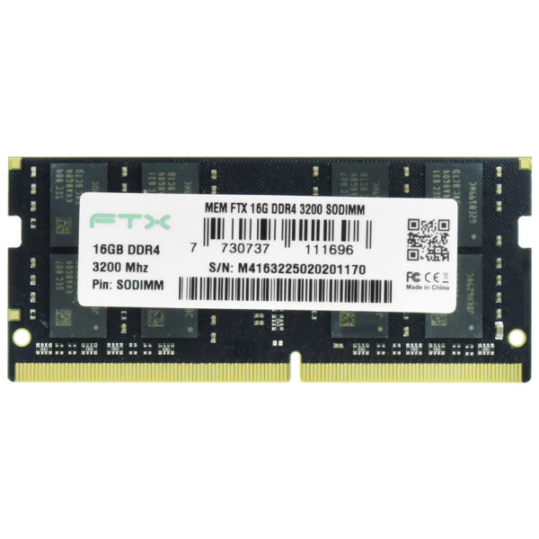 Memória Ram Para Notebook Ftx Ddr4 16Gb 3200Mhz Sodimm