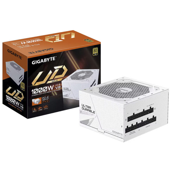 Fonte Gigabyte Ud1000gm Pg5 Ice V2 1000W Atx 3.1 Modular 80 Plus Gold Branco