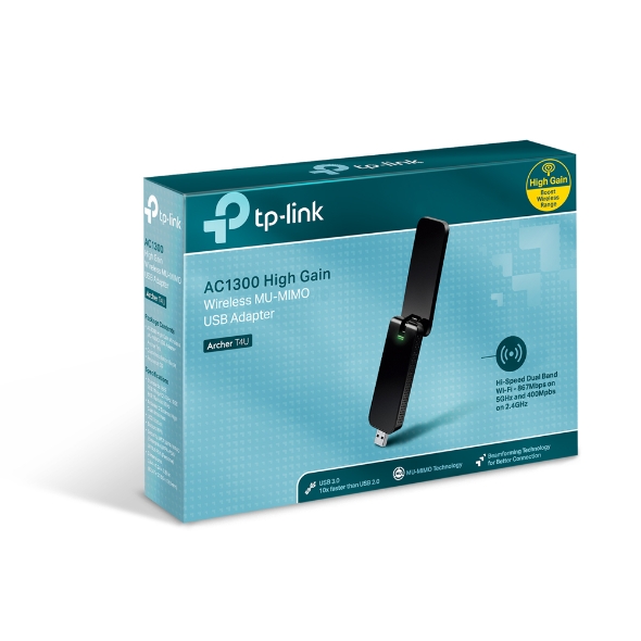 Adaptador Wi-Fi Usb Tp-Link Archer T4u Ac1300 Dual Band V3.0