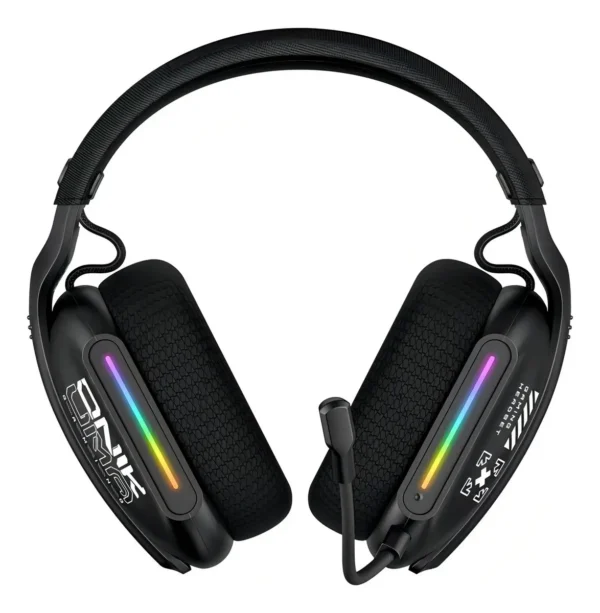 Headset Gamer Onikuma Gt808 Rgb Wireless Preto 2.4Ghz Bluetooth
