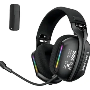 Headset Gamer Onikuma Gt808 Rgb Wireless Preto 2.4Ghz Bluetooth