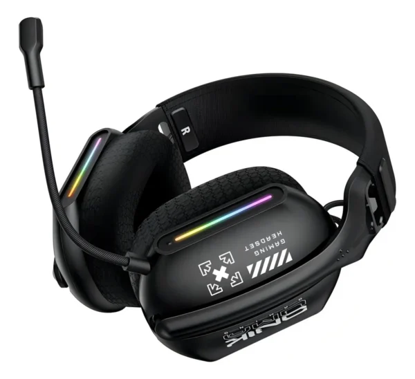 Headset Gamer Onikuma Gt808 Rgb Wireless Preto 2.4Ghz Bluetooth