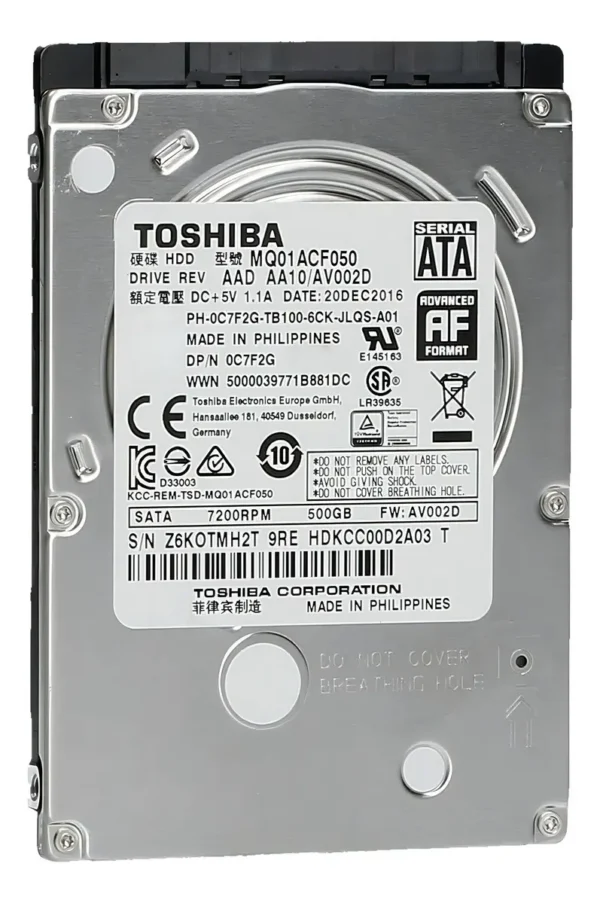 Hd Toshiba Mq01abf050 500Gb 2.5  Sata 3 Notebook