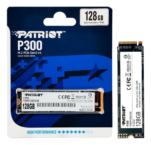 Ssd Patriot P300 128Gb M.2 Nvme Pcie 3.0