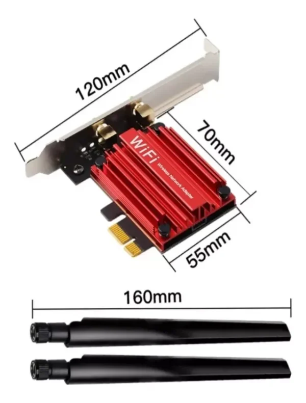 Adaptador Pcie Wi-Fi 5.0 Fenvi Ac1200 Dual Band Bluetooth 4.0
