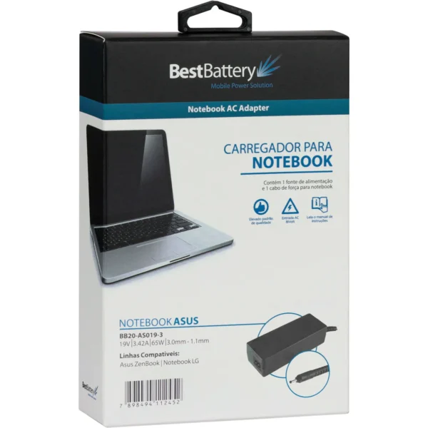 Fonte Carregador Notebook Asus Bb20-As019-3 65W 3.0 X 1.1Mm