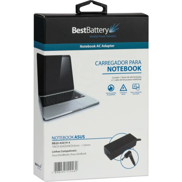 Fonte Carregador Notebook Asus Bb20-As019-4 65W 4.0 X 1.35Mm